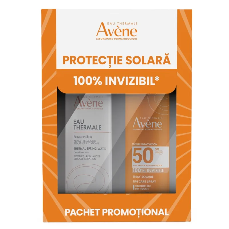 Pachet Spray pentru Protecție Solară SPF 50, 200 ml + Apă Termală Spray, 150 ml, Avene EauThermale Avene — preț și oferte