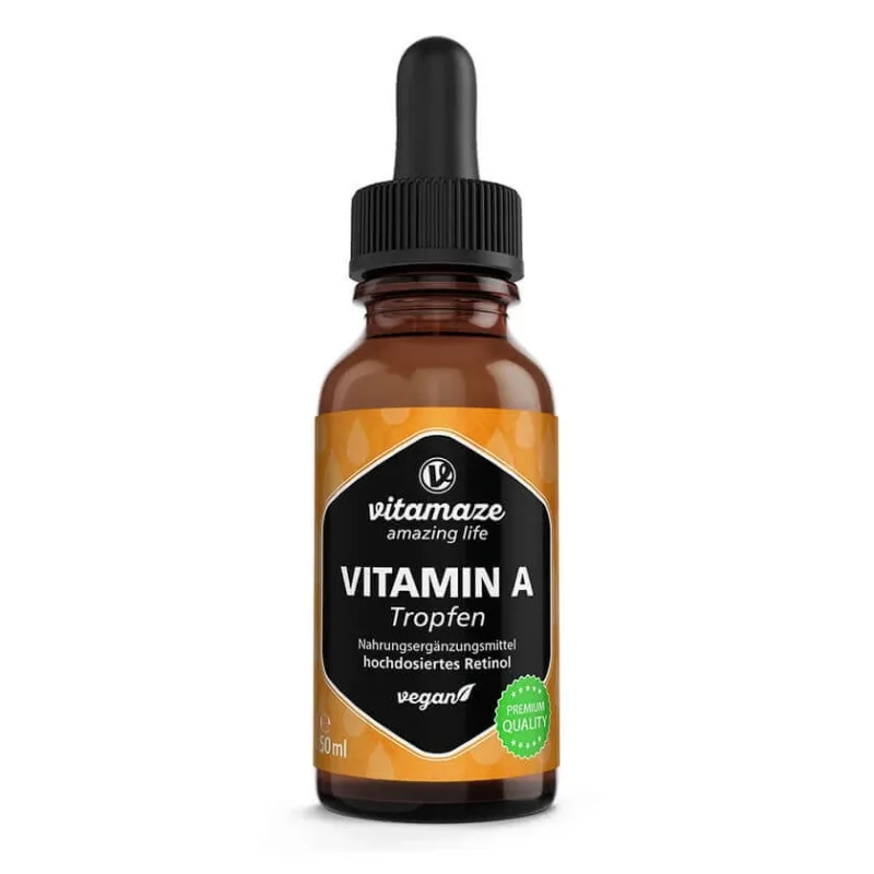 Vitamina A 500 µg doze mari picături vegane 50 ml — preț și oferte