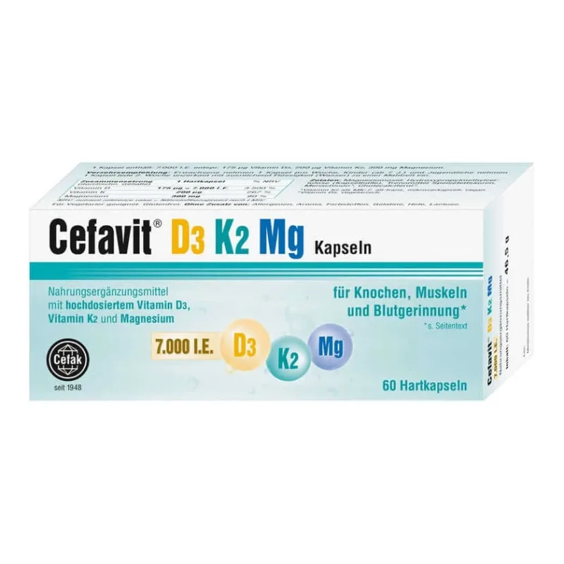 Cefavit D3 K2 Mg 7,000 I.U. capsule tari 60 Capsule — preț și oferte