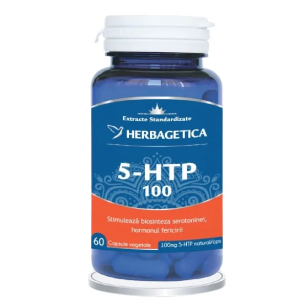 5 - HTP 100, Herbagetica | 60 capsule — preț și oferte
