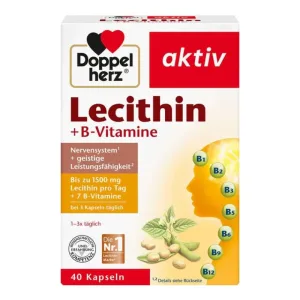 Lecitină activă dublă inimă + vitamine B 40 capsule