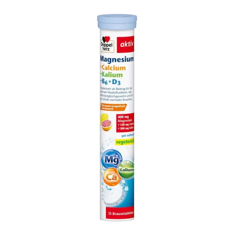 Inimă dublă Magneziu + Calciu + Potasiu + B6 + D3 15 St — preț și oferte