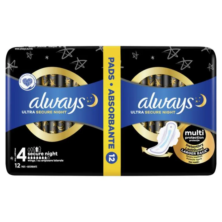 Absorbante Always Duo Pack Ultra Secure Night, P&G | 12 bucati — preț și oferte