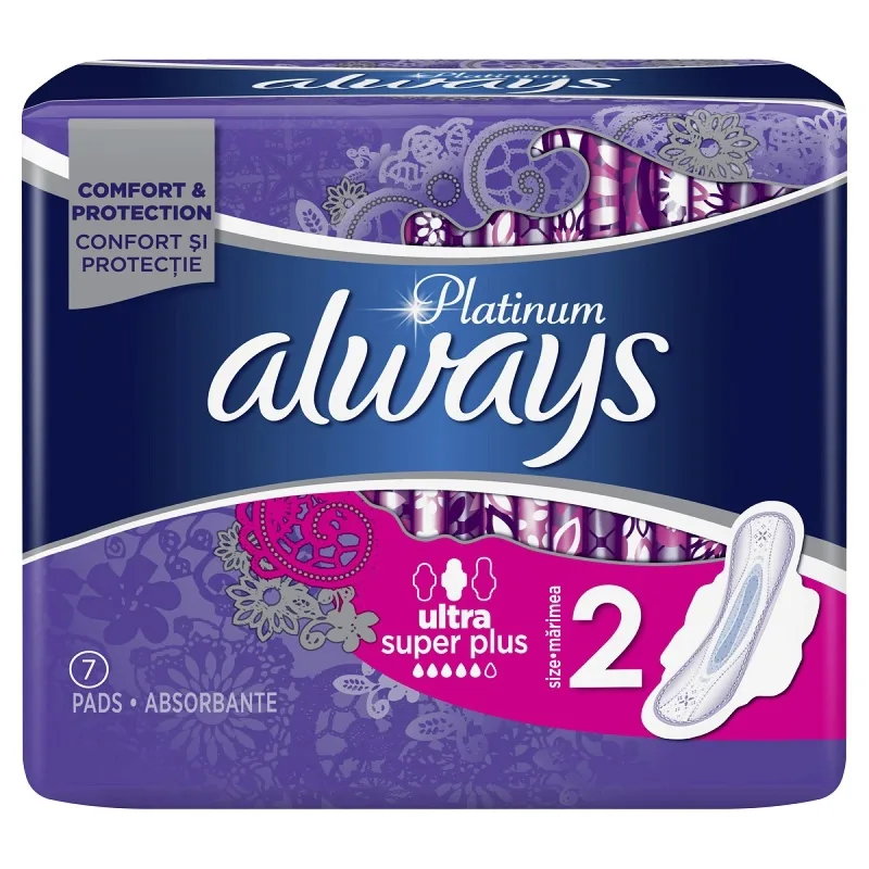 Absorbante Always Platinum Super mar.2, P&G | 7 bucati — preț și oferte