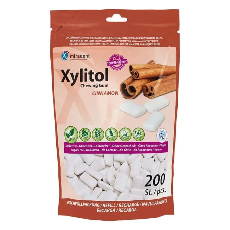 miradent Xylitol scorțișoară 200 St — preț și oferte