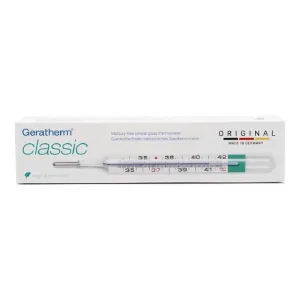 Termometru de sticlă clasic Geratherm cu ajutor de resetare 1 buc