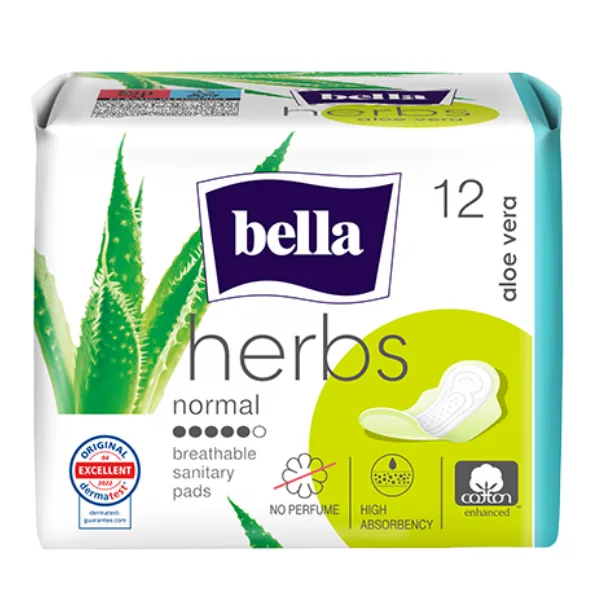 Absorbante Herbs Aloe Vera, Bella | 12 bucati TZMO SA — preț și oferte