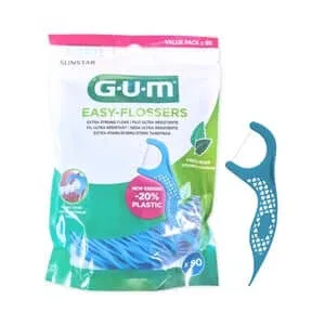 GUM EASY FLOSSERS bastoane de ață dentară, cerate, mentă 90 buc. — preț și oferte