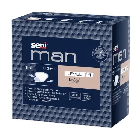 Absorbante urologice Man, Light, Level 1, Seni  | 15 buc TZMO SA — preț și oferte