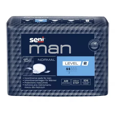 Absorbante urologice Man, Normal, Level 2, Seni  | 15 buc TZMO SA — preț și oferte