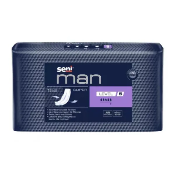 Absorbante urologice Man, Super, Level 5, Seni  | 15 buc TZMO SA — preț și oferte