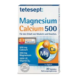 Tetesept Magneziu+calciu 500 Tablete 30 Capsule