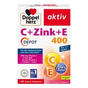 Double Heart Active C + Zinc + E 400 Depot 40 Capsule