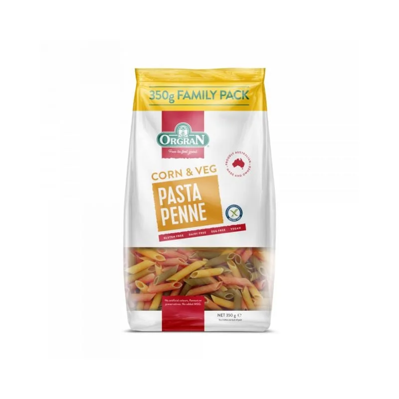 Paste penne din porumb si legume fara gluten, 350g, ORGRAN — preț și oferte