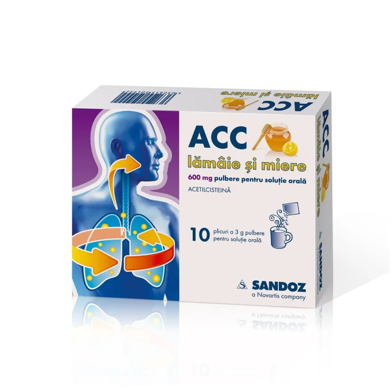 ACC lamaie si miere, 600 mg, Sandoz | 10 plicuri — preț și oferte