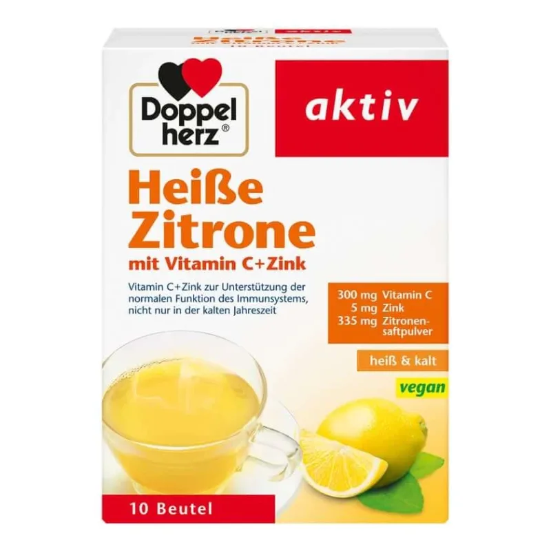 Double Heart Active Lămâie caldă cu vitamina C + Zinc 10 St — preț și oferte