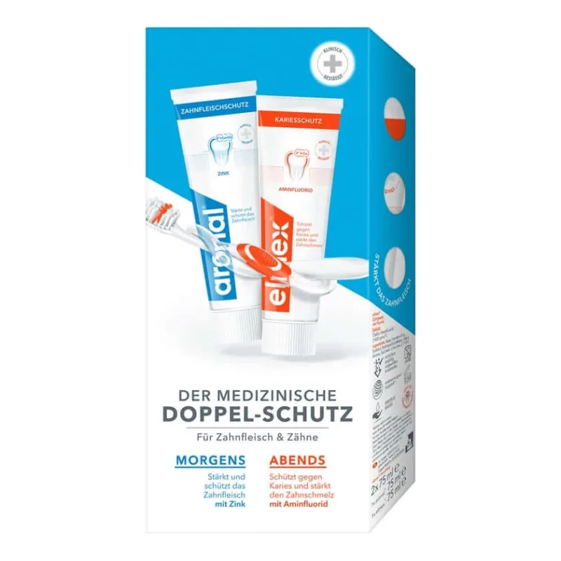 pastă de dinți aronal & elmex protecție dublă 2X75 ml — preț și oferte