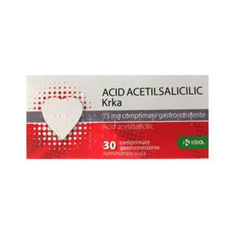 ACID ACETILSALICILIC KRKA 75 MG X 30 — preț și oferte