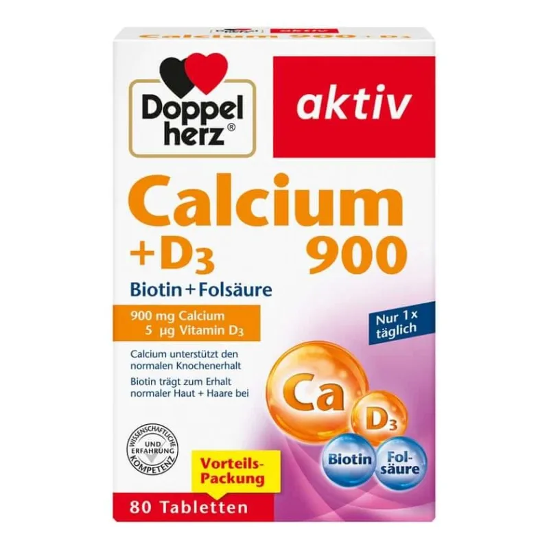 Dublu Inimă Calciu 900 + D3 80 Capsule — preț și oferte