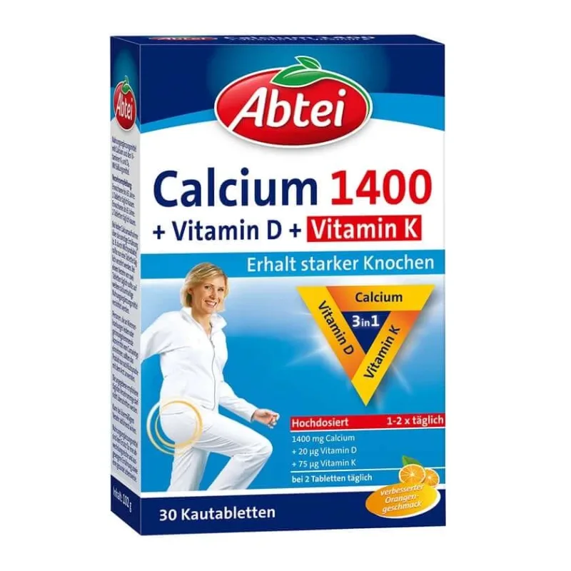 Abbey Calcium 1400 plus vitamina D și K 30 St — preț și oferte