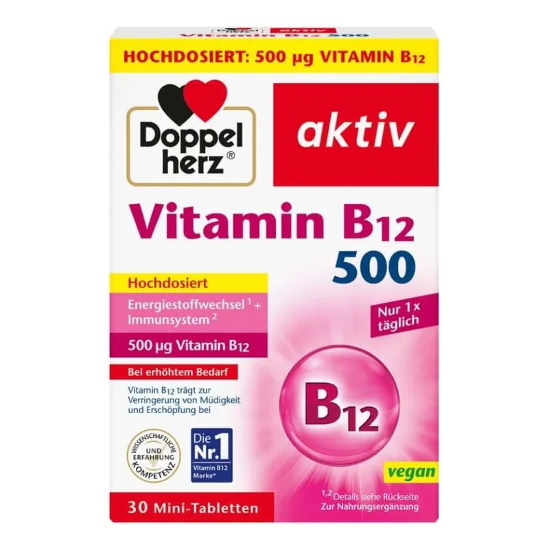 Double Heart Vitamina B12 500 Tablete 30 Capsule — preț și oferte