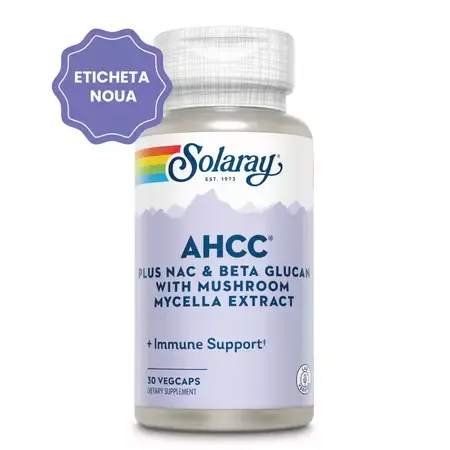 AHCC plus NAC & Beta Glucan Solaray, Secom | 30 capsule — preț și oferte
