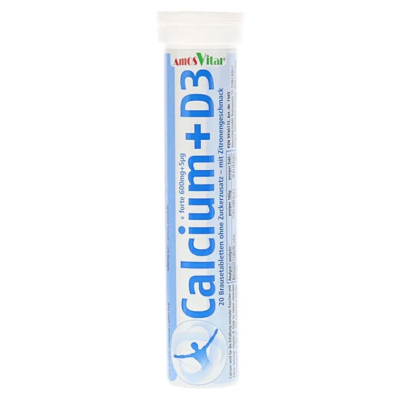Calciu 600 Mg+vitamina D3 5 µg AmosVital 20 St — preț și oferte