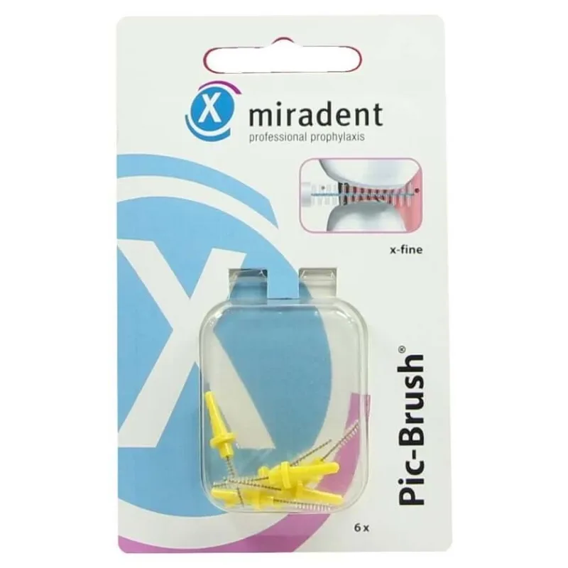 Perii interdentare Miradent Pic-Brush perii de schimb x-fine galben 6 buc. — preț și oferte