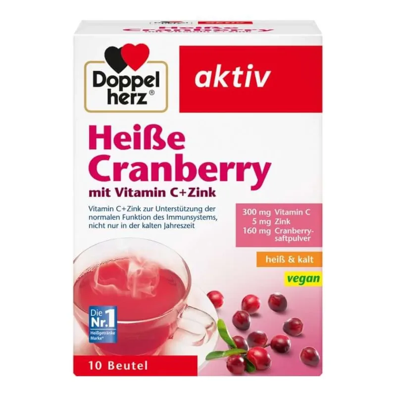Double Heart Active Hot Cranberry cu vitamina C + Zinc 10 St — preț și oferte