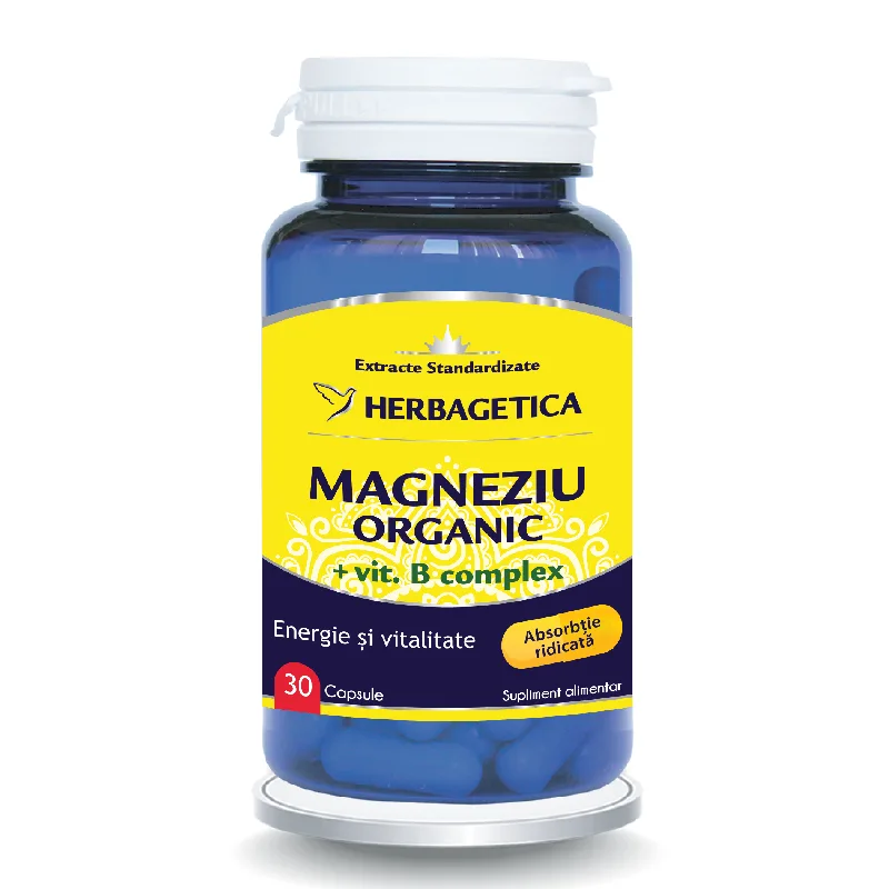 Magneziu Organic cu Vitamina B complex, 30 capsule, Herbagetica — preț și oferte