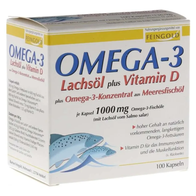 Omega-3 Ulei de somon plus Vit.D plus Omega-3 100 Capsule — preț și oferte
