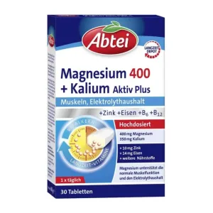 Abbey Magneziu 400 + Potasiu Active Plus 30 St