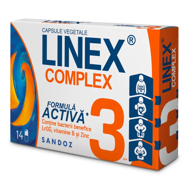 Linex Complex, 14 capsule vegetale, Sandoz — preț și oferte