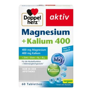 Double Heart Magneziu + Potasiu 60 Capsule