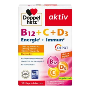 Double Heart B12 + C + D3 Depot 30 Capsule