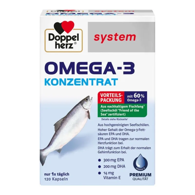 Sistem dublu de inimă Omega-3 Concentrat 120 Capsule — preț și oferte