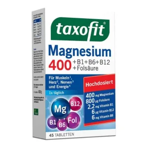 Taxofit Magneziu 400 + B1+ B6+ B12+ Acid folic 45 Capsule