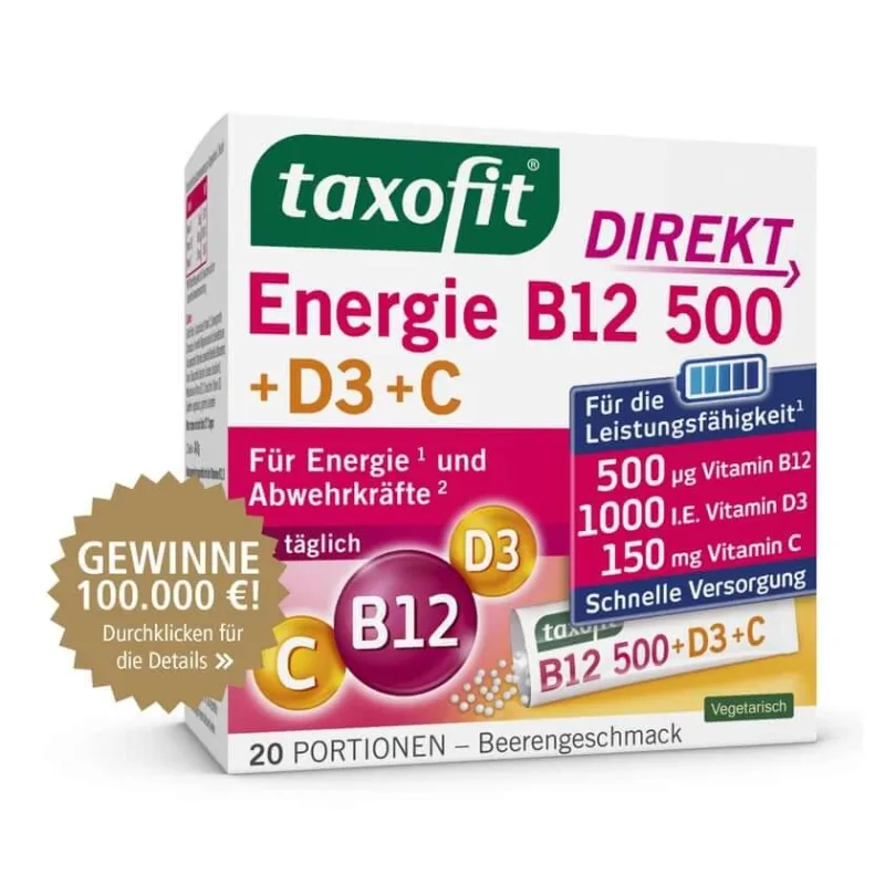 Taxofit Energy B12 500+d3+c Direct Granule 20 Capsule — preț și oferte