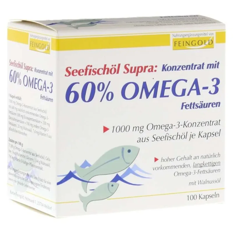 Ulei de pește de mare Supra M.60% Omega-3-Fetts.Wei 100 St — preț și oferte