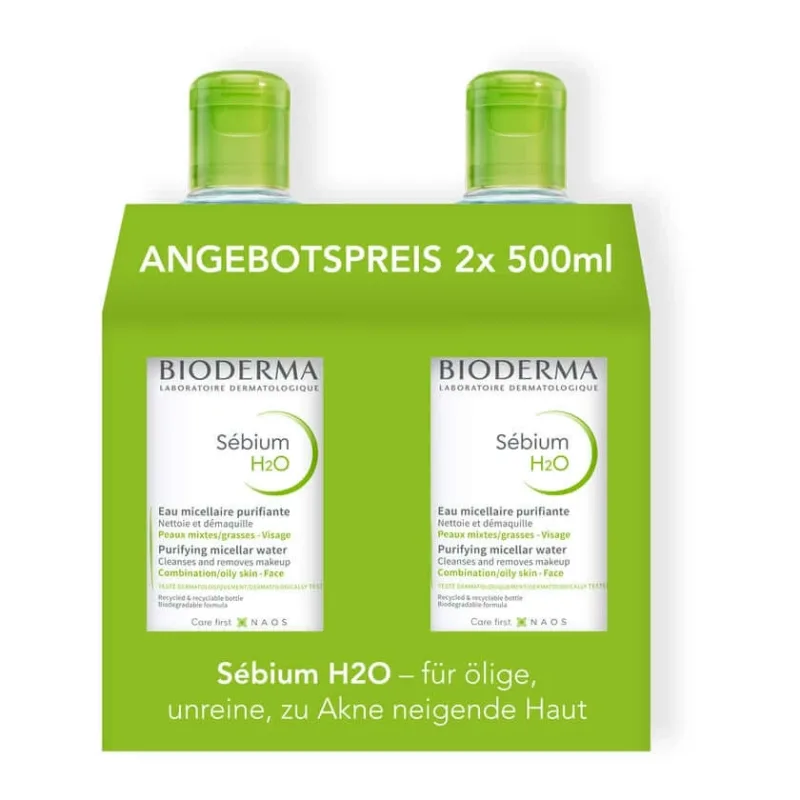 BIODERMA Sébium H2O Apă micelară Duopack 2x500 ml 2X500 ml — preț și oferte