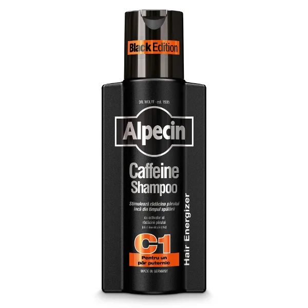Sampon cu cafeina impotriva caderii parului C1 Black Edition, Alpecin | 250 ml Dr.Kurt Wolff — preț și oferte