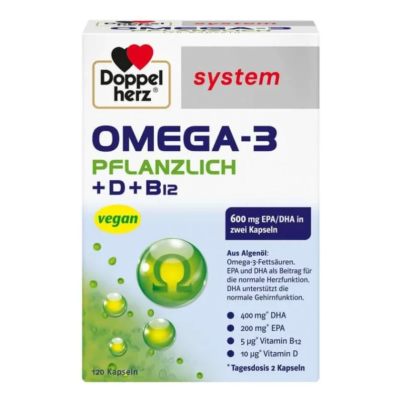 Double Heart System Omega-3 vegetale 120 capsule — preț și oferte