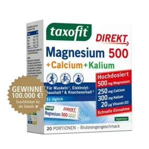 Taxofit Magneziu 500+calciu+potasiu Direct Gran. 20 St