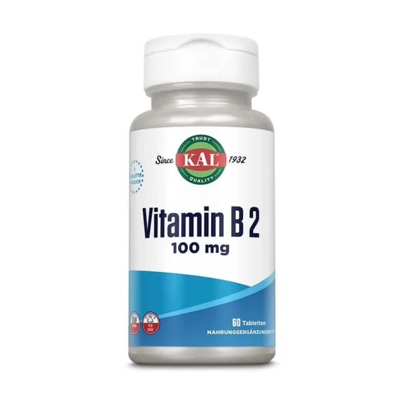 KAL Vitamina B2 Riboflavină 100 mg 60 St — preț și oferte