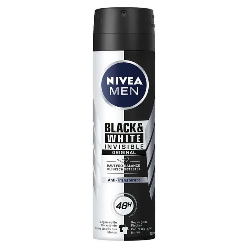 Nivea MEN Deo Spray invizibil negru & alb 150 ml — preț și oferte