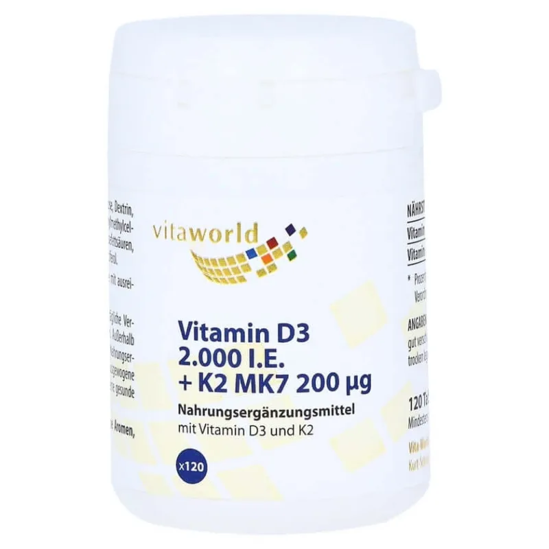 Vitamina D3+k2 2.000 U.I./200 µg Tabletă 120 Capsule — preț și oferte