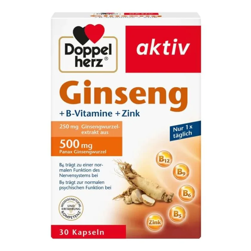 Double Heart Ginseng 250+B Vitamine+Zinc 30 Capsule — preț și oferte
