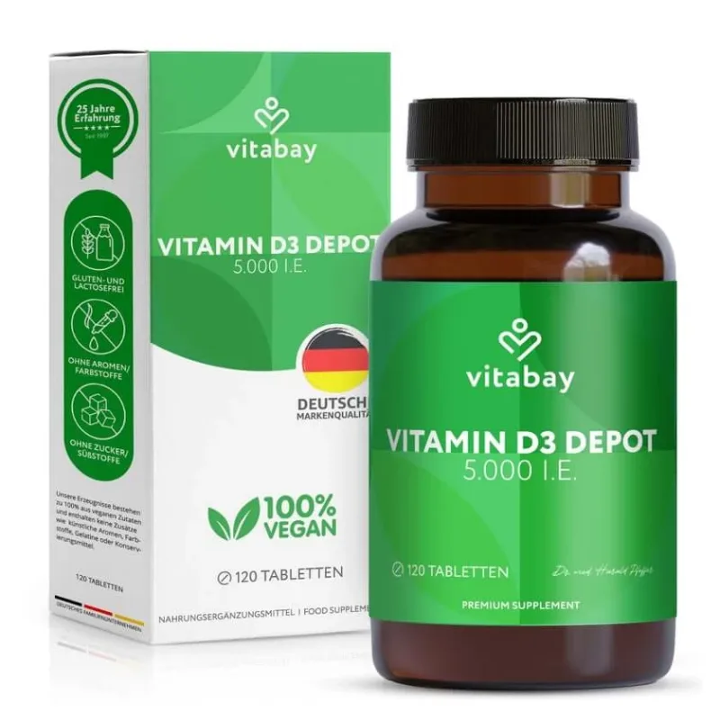 Vitabay Vitamina D3 Depot 5000 U.I. 120 Capsule — preț și oferte