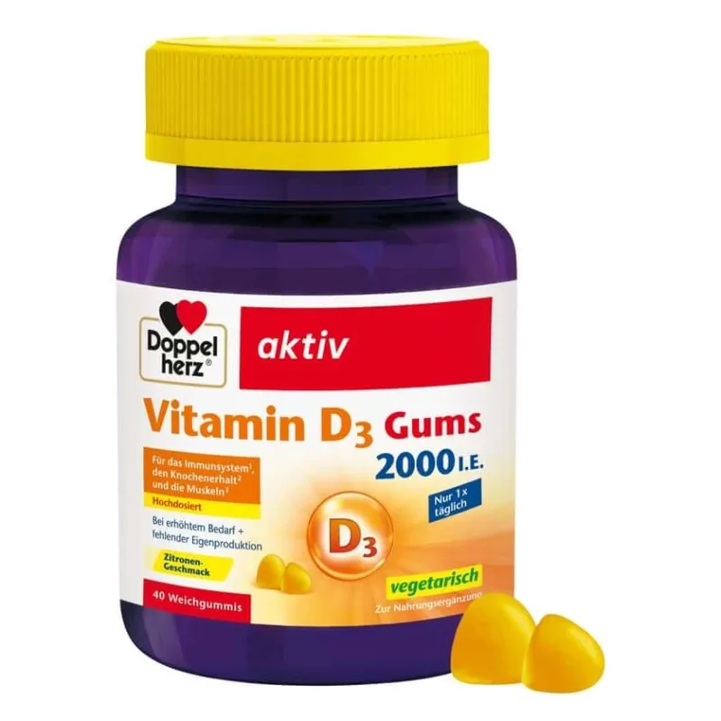 Double Heart Vitamina D3 2000 I.e.gume 40 Capsule — preț și oferte