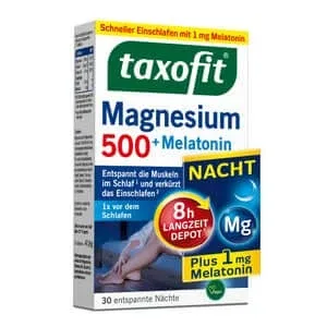 Taxofit Magneziu 500 Noapte+melatonină Tablete 30 Capsule